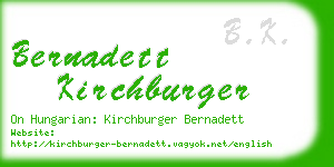 bernadett kirchburger business card